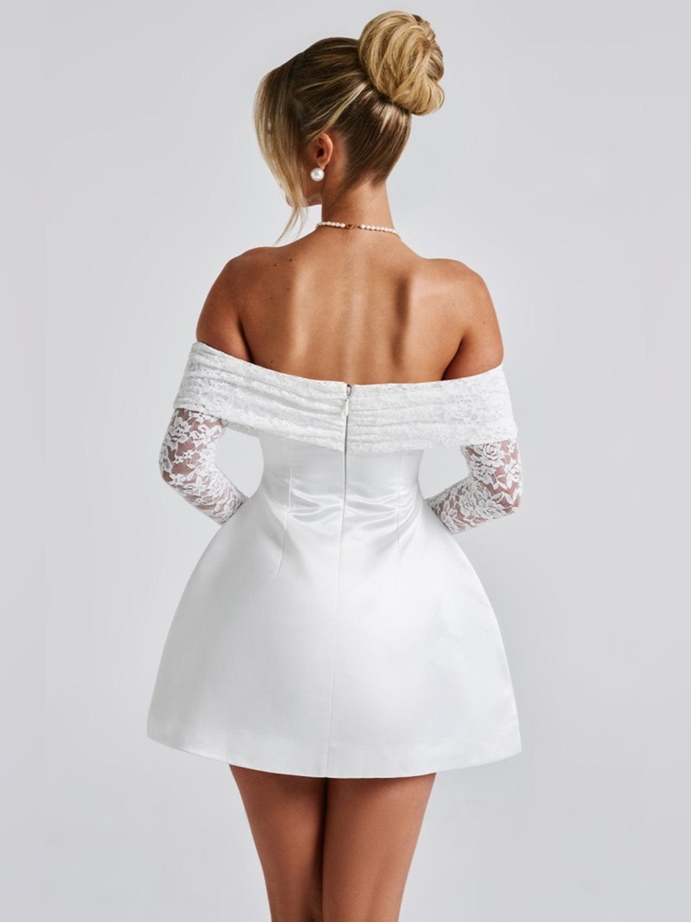BABY BOO GEORGIANNA MINI DRESS, L, IVORY - Picture 3 of 5